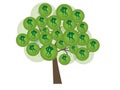 Money tree with shadow isolated on White background. Vector illustration