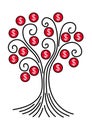 Money Tree. Symbolic metaphorical drawing. Vector graphics.