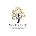 Money Tree Vector Icon Logo, Money Grow Symbol