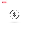 Money turnover icon vector isolated 3