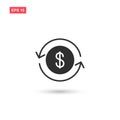 Money turnover icon vector isolated 2