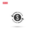 Money turnover icon vector isolated 4