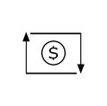 Money Turnover or revenue icon. Vector illustration style is flat iconic symbol, orange color, transparent background.