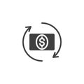 Money turnover vector icon