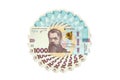 Money. Ukrainian currency on a white background. Bill. One thousand hryvnia
