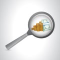 money under a magnify glass. Royalty Free Stock Photo