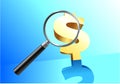 Money under magnifying glass Royalty Free Stock Photo