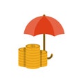 Money under umbrella Royalty Free Stock Photo