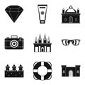 Money value icons set, simple style