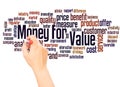 Money for value word cloud hand writing concept Royalty Free Stock Photo