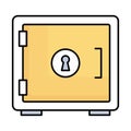 Money vault fill inside vector icon which can easily modify or edit