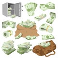 Money vector stack of dollar or currency cash monetary in bank moneysaving and financial business and finance banking Royalty Free Stock Photo