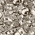 Money vintage seamless pattern