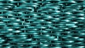 Money wall. Chaotic pile of coins closeup. Nickel coin texture. Turquoise tinted business background made of many coin edges.