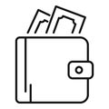 Money wallet icon, outline style Royalty Free Stock Photo