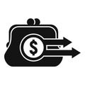 Money wallet icon simple vector. Send money