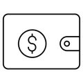 Money Wallet Isolated Vector icon which can easily modify or edit