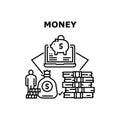 Money Wealth Vector Concept Black Illustration Royalty Free Stock Photo