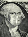 Money wearing a health doctor mask