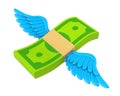 Money Wings Flying Isolated