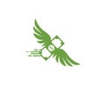 money wings logo icon vector illustration