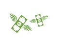 money wings logo icon vector illustration