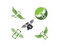 money wings logo icon vector illustration