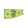 Money winks emotion. Cash Emoji cheerful. Dollar isolated