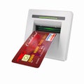 Money withdrawal. ATM and credit or debit card Royalty Free Stock Photo