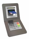 Money withdrawal. ATM and credit or debit card