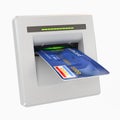 Money withdrawal. ATM and credit or debit card Royalty Free Stock Photo