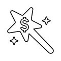 Money Wizard icon. Line, outline symbol Royalty Free Stock Photo