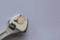 Money Wrench With Copy Space. Royalty Free Stock Photo