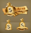 Moneybags vector icons Royalty Free Stock Photo