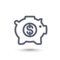 Moneybox line icon, piggy bank