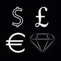 Moneys and diamond signs