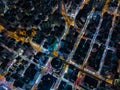 Top down view of Hong Kong city at night Royalty Free Stock Photo