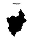 Monggar outline map Royalty Free Stock Photo