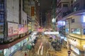 Mongkok is characterized by a mixture of old and new multi-story buildings Royalty Free Stock Photo