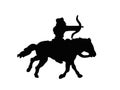 Mongol horse archer silhouette Royalty Free Stock Photo