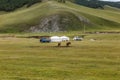 Mongol nomads camp