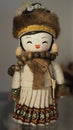 Mongol traditional doll traditional clothes upright closeup