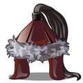 The Mongol warrior hat isolated on white background. Vector cartoon close-up illustration. Royalty Free Stock Photo
