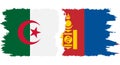 Mongolia and Algeria grunge flags connection vector