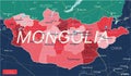 Mongolia country detailed editable map