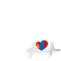 Mongolia flag heart shaped isolated on white Royalty Free Stock Photo