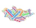 Mongolia map and list of cities word cloud concept Royalty Free Stock Photo