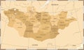 Mongolia Map - Vintage Detailed Vector Illustration Royalty Free Stock Photo