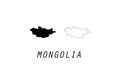 Mongolia outline map state shape country borders