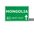 MONGOLIA road sign isolated on white